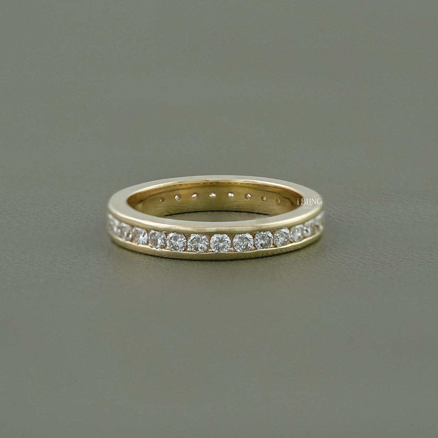 Round Diamond Channel Set Eternity Wedding Band