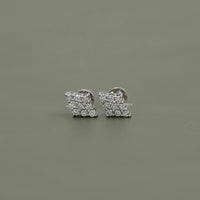 Round Diamond Cluster Stud Earrings