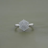 Round Lab Diamond Cluster Flower Ring