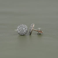 Round Lab Diamond Cluster Stud Earrings