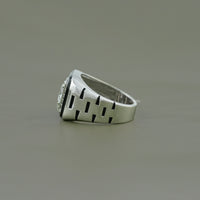 Black & White Halo Diamond Cluster Men's Ring