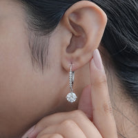 Round Cut Diamond Dangle Drop Earrings