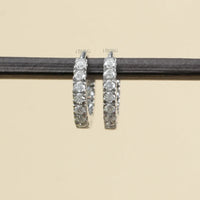 Round Moissanite Diamond Hoop Earrings