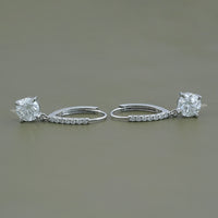 Round Cut Diamond Dangle Drop Earrings
