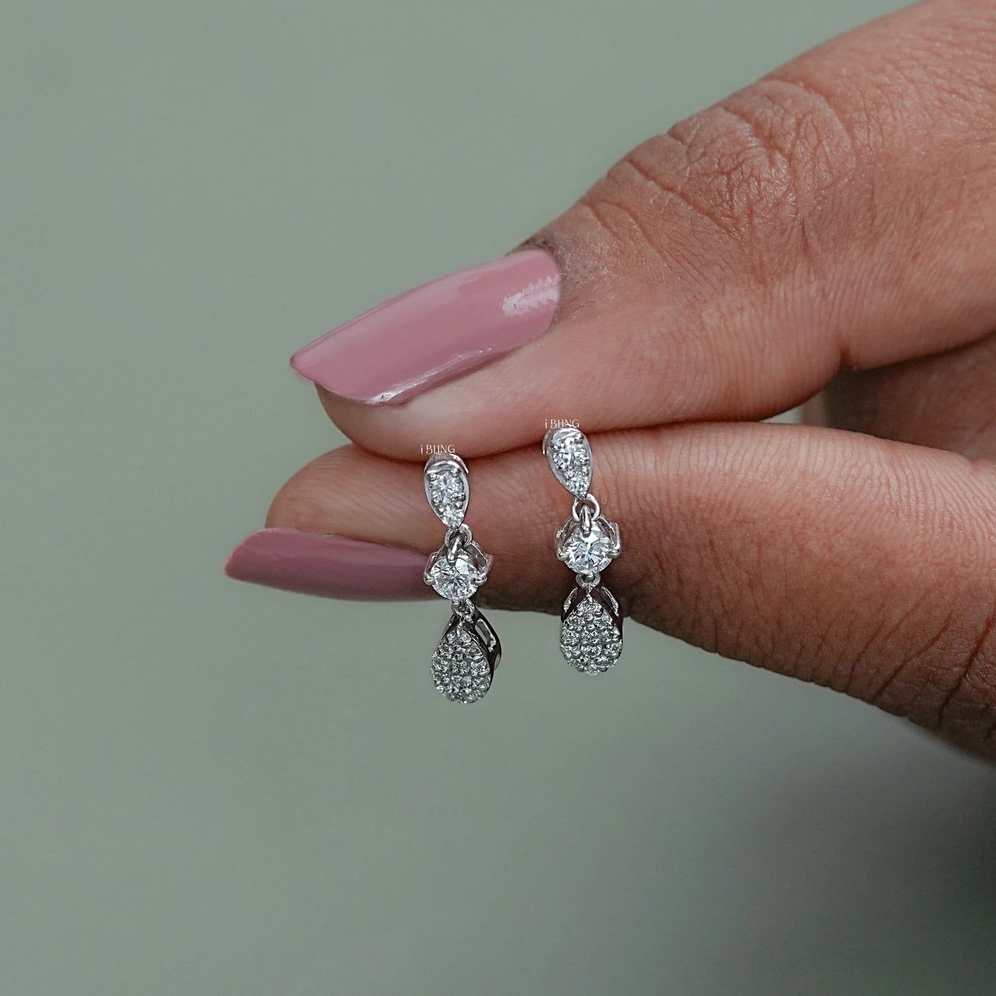 Round lab Diamond Tear Drop Dangle Earrings Dangle & Drops