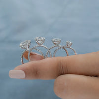 Round Moissanite Solitaire Accent Engagement Ring