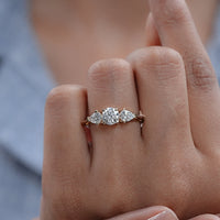 Three Stone Round Lab Diamond Engagement-Ring