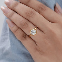 Bezel Set Round Lab Diamond Engagement Ring