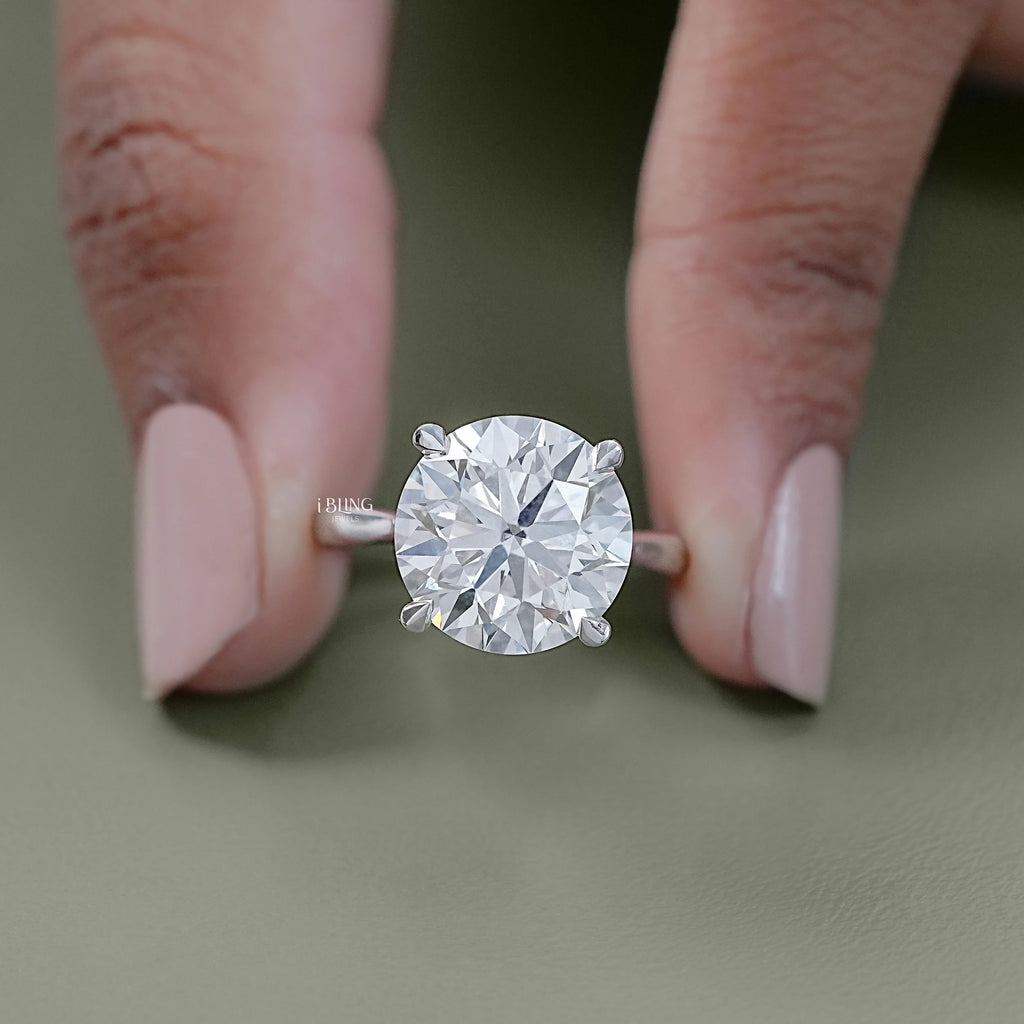 Round Cut Lab Grown Diamond Solitaire Ring