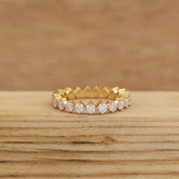 Round Lab Diamond Eternity Wedding Band