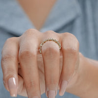 Round Diamond Floating Bubble Wedding Band