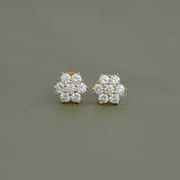 Round Lab Diamond Floral Stud Earrings