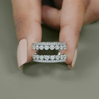 Round Diamond Guard Wrap Wedding Band