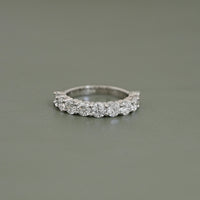 Round Lab Diamond Half Eternity Wedding Band