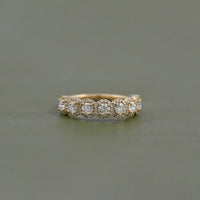 Round Lab Diamond Halo Wedding Band