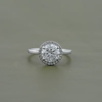 Round Cut Lab Diamond Halo Engagement Ring