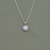 Round Diamond Halo Necklace