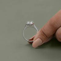 Round Cut Lab Diamond Halo Engagement Ring