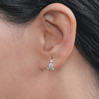 Round Lab Diamond Bezel Set Hoop Earrings