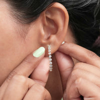 Round Cut Lab Diamond Hoop Earrings