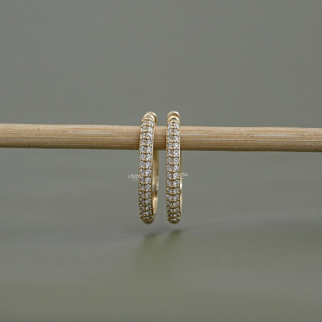 Round Lab Diamond Hoop Earrings