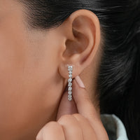 Round Cut Lab Diamond Hoop Earrings