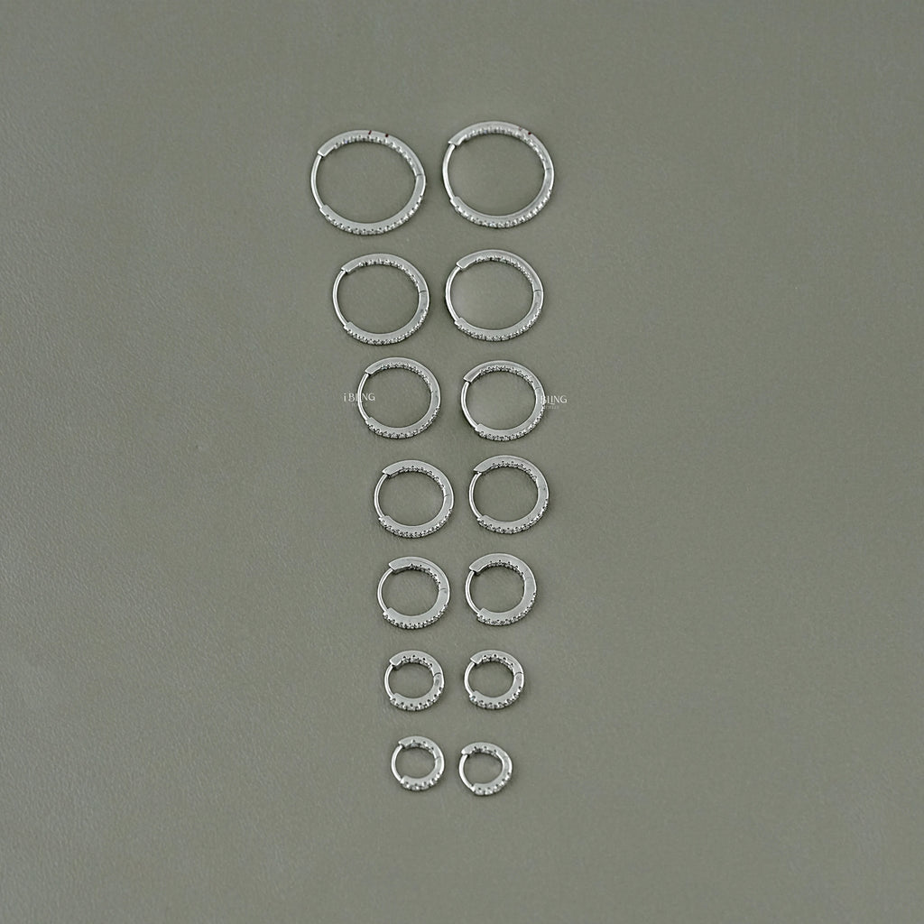 Round Moissanite In-Out Hoop Earrings