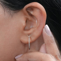 Round Lab Diamond In-Out Hoop Earrings