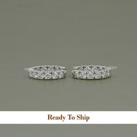 Round Lab Grown Diamond Hoop & Huggie Earrings
