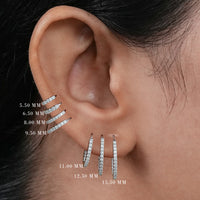 Round Moissanite In-Out Hoop Earrings