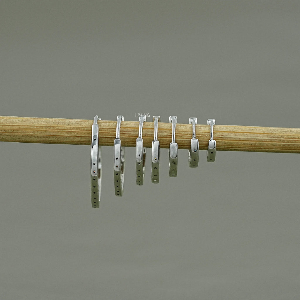 Round Moissanite In-Out Hoop Earrings