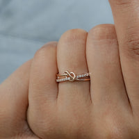 Round Cut Lab Grown Diamond Knot Wedding Band