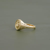 Aries Zodiac Diamond Signet Ring