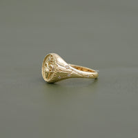 Aries Zodiac Diamond Signet Ring