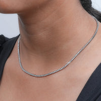 Round Lab Grown Diamond Tennis Necklace