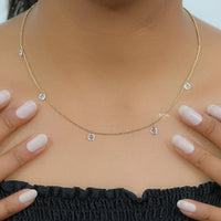 Rose Cut Round Diamond Station Necklace