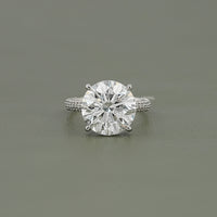 Round Lab Diamond Pave Engagement Ring