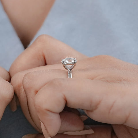Round Lab Diamond Solitaire Engagement Ring