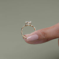 Round Lab Diamond Twist Band Engagement Ring