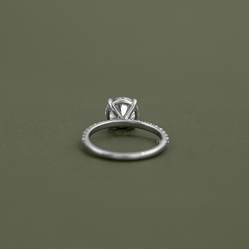 Old European Round Cut Solitaire Accent Stone Ring