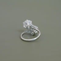 Round Lab Diamond Bypass Engagement Ring