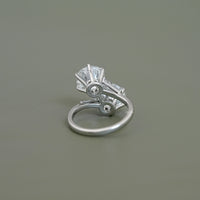 Round Lab Diamond Bypass Engagement Ring