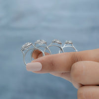 Round Moissanite Halo Engagement Ring