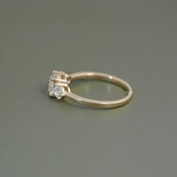 Three Stone OEC Round Cut Lab Diamond Engagement Ring