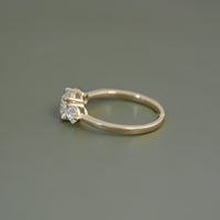 Three Stone OEC Round Cut Lab Diamond Engagement Ring