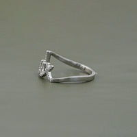 Round Diamond Pave Initial Wedding Ring