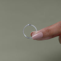 Half Moon Shape Round Diamond Dainty Wedding Band