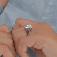 Round Diamond Split Shank Solitaire Ring