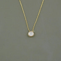 Round Cut Lab Grown Diamond Bezel Set Necklace