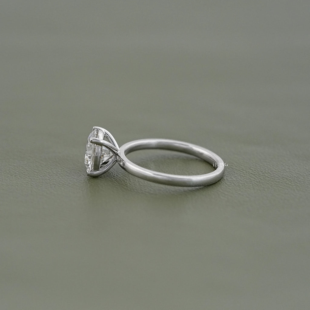 Round Lab Diamond Solitaire Engagement Ring